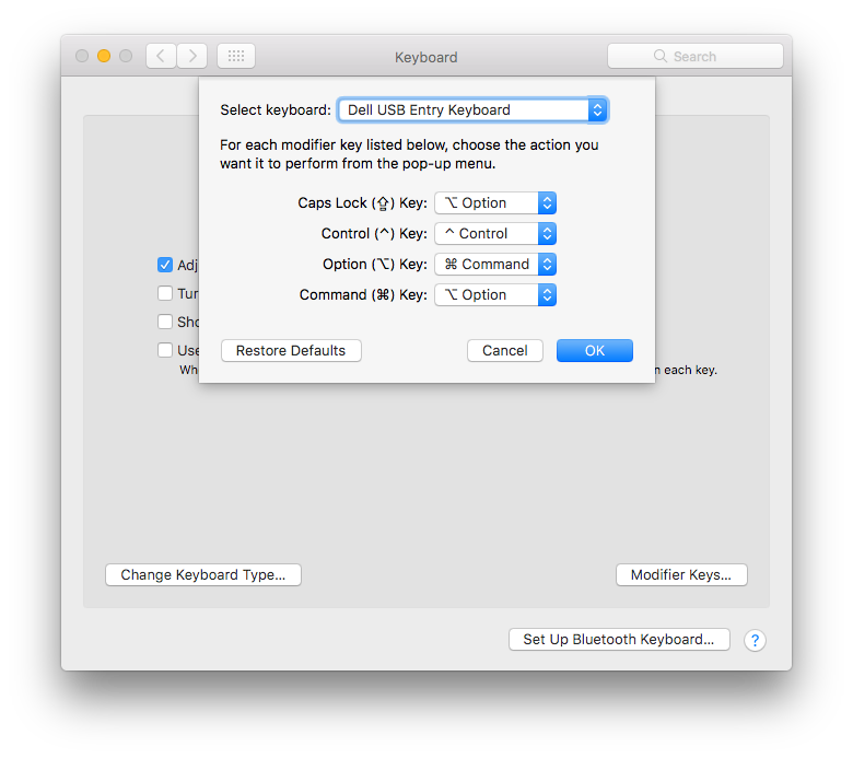 do command and r from a windows keyboard for mac osx